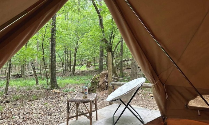 Lake Oconee RV Rental | Romantic bell tent hidden in the forest