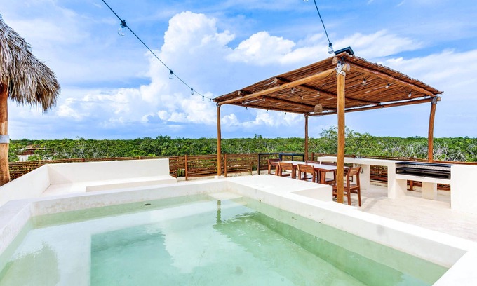 Tulum Apartment | Roof Terrace Lounge, Private Balcony, Splash Pool