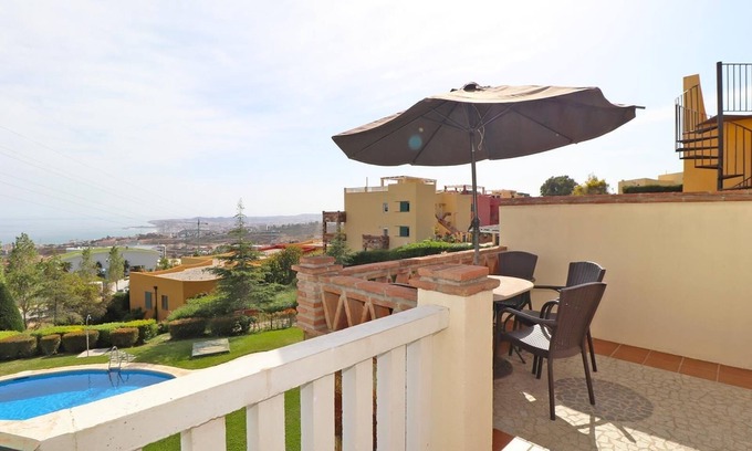 Benalmadena Apartment | Rooftop Paradise Apartment with Sea View, Pool, Wi-Fi, A/C, Terrace & Garden