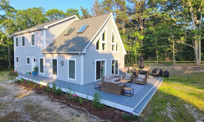 Wellfleet House | Roomy 3BD+ Home-Central A/C, Deck, Fire Pit, Fenced-in Yard & Outdoor Shower