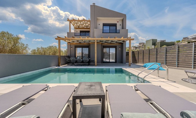 Gouves Villa | Rosy Villas Collection, for up to 20, 2 Pools & Jacuzzi