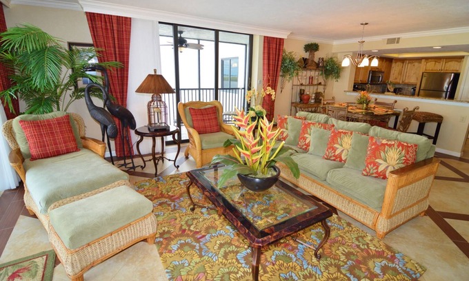 Punta Rassa Condo | Sanibel Harbour 1031: Adventure awaits-A private beach onsite+close to Sanibel and FM Beach to shell