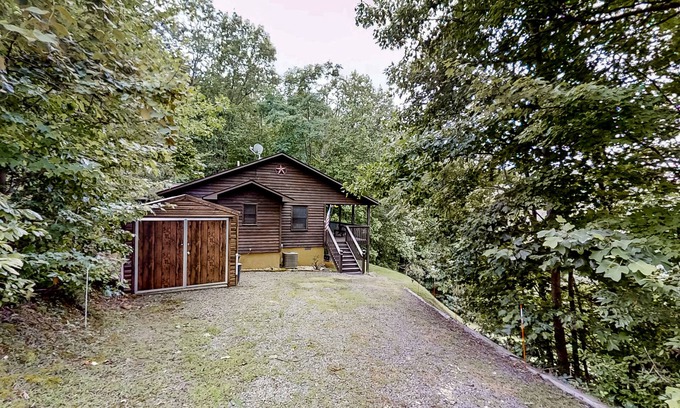 Murphy Cabin | Scenic cabin with amazing views, covered deck, firepit, & fireplace