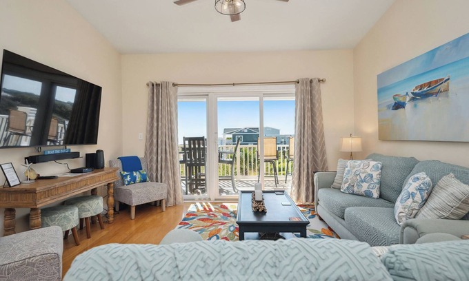 Yaupon Beach Condo | Sea Tales: Ocean View Condo with Community Pool, Hot Tub, Across from OKI Pier