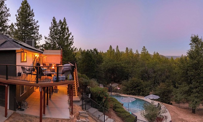 Colfax House | Secluded 5-acre getaway with Private Pool and Hottub - great views!