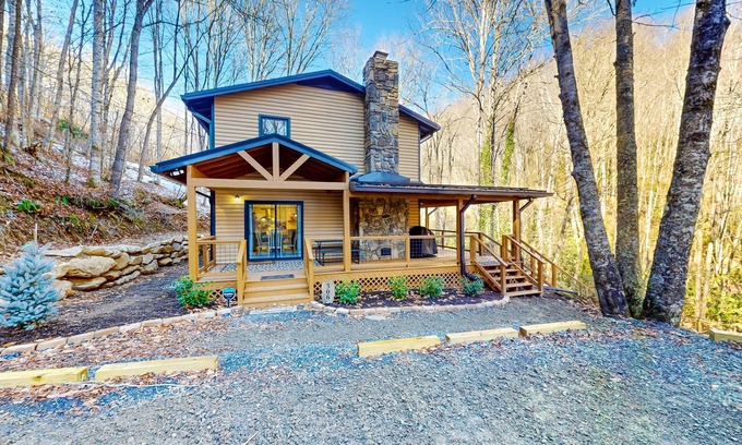 Maggie Valley Cabin | Secluded, dog-friendly cabin with fireplace, deck & firepit - near skiing & golf