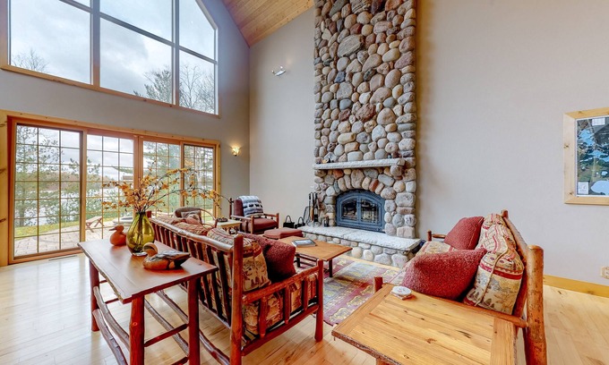 Manitowish Waters House | Secluded lakefront home on 10 lake chain with private dock and swimming