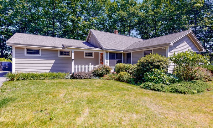 Ellsworth House | Secluded lakefront home with patio & firepit, fast WiFi, wood stove & W/D