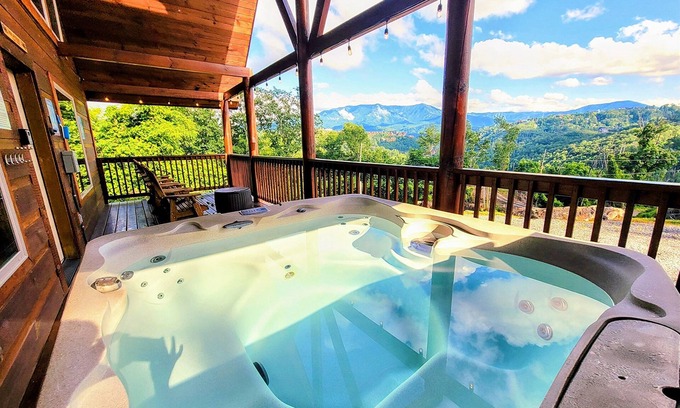 Gatlinburg - Pigeon Forge Cabin | Secluded Mountain Cabin w/beautiful views, LED Hot Tub, King Suite, Grill Area