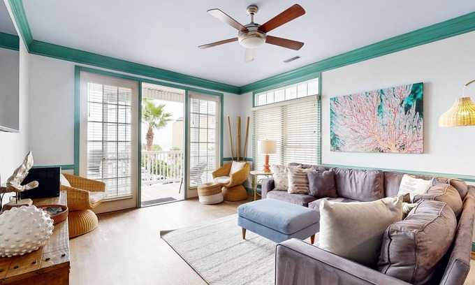 Folly Beach Villa | Second-level abode w/ocean views, private balcony, shared pool