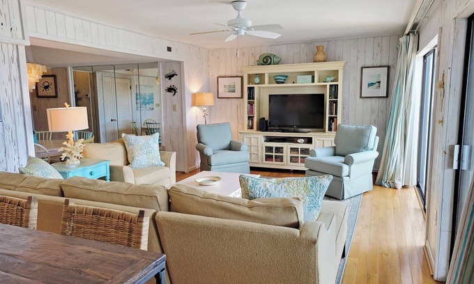 Pawleys Island Condo | Second Row Condo, Covered Parking, Creek Dock, 2 Pools, Easy Access to Beach