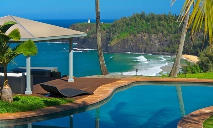 Kilauea House | Secret Beach Estate: beach access, pool, tennis, spa, Chef's kitchen TVR# 4231