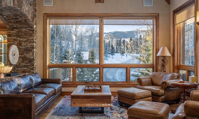 Mountain Village Cabin | See Forever Home by InvitedHome | Fireplace, Ski Valet, Peaks Pool, Hot Tub, Gym