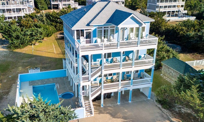 Wind Over Waves House | Semi-Soundfront: Pool, Hot Tub, Game Room, Elevator, Boat Ramp, Linens Included