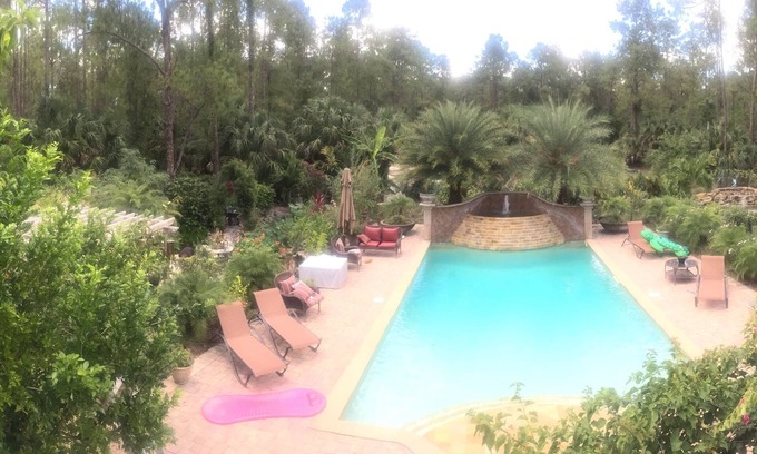 Naples House | Serene Waterfalls, Garden, Privacy, Heated Pool, Spa &, Large Two Story Retreat
