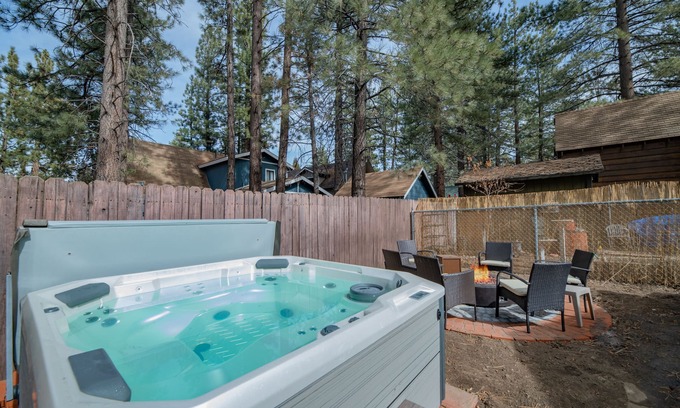 Big Bear City House | Sherwood Cottage - Charming Cabin, Hot Tub, Fire Pit, Fenced Yard
