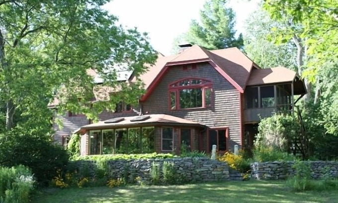 Washington House | Shingle style, Timber Frame, Berkshire Cottage beside babbling brook