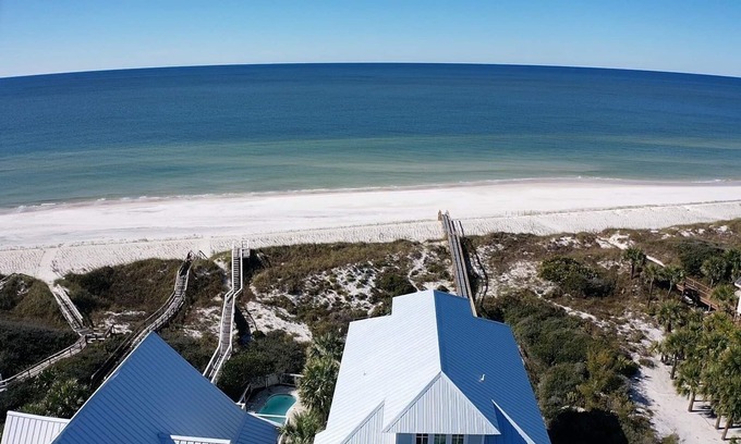 Port St. Joe House | Shiny new luxury Gulf front w/one acre lot, pool, elevator, beach gear