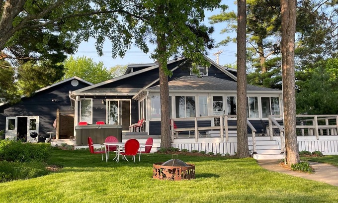 Wautoma House | Silver Lake Cottage - historic home - family fun, swim, boat, ski, fish, & relax