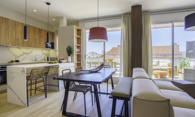 Sitges Town Center Apartment | Sitges Spaces Mediterranean Penthouse-2 B.R./2 Baths/Terrace- Up to 4 People