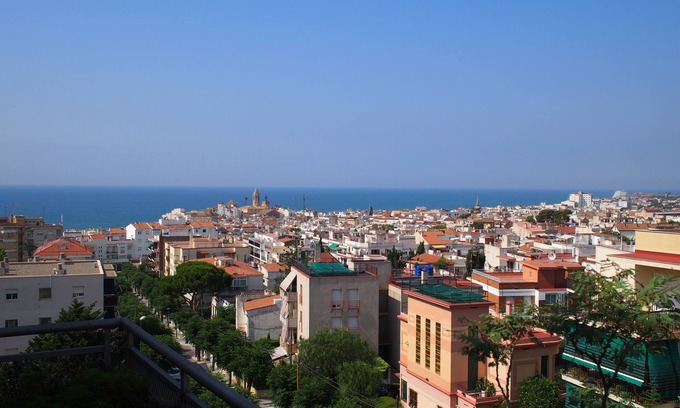 Sitges Apartment | SITGES: Terrace with magnificent view and swimming pool