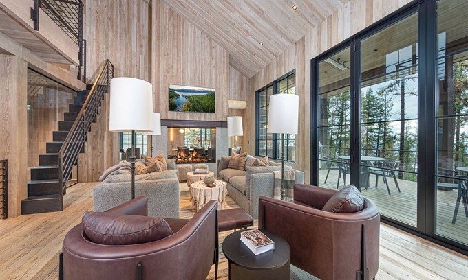 Whitefish House | Ski-in/Ski-out Luxury House: Game Room, Lake View