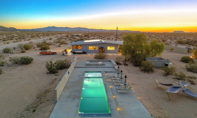 Joshua Tree House | Sky Ranch Noir | Luxe Desert Compound with Pool, Sauna & Stargazing