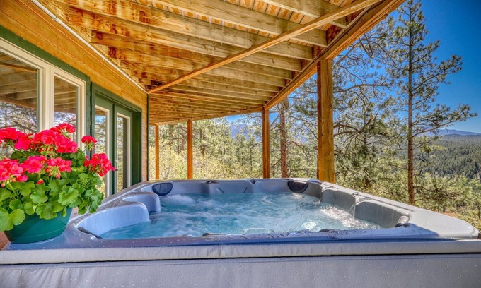 San Juan River Village House | Sky Vista Lodge: Stunning Views, Private Hot Tub, Wraparound Deck, and Close to Wolf Creek Ski Area!