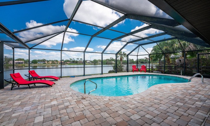 Port Charlotte Villa | Snowbird Jan Feb 2026 open luxury waterfront pool villa.
