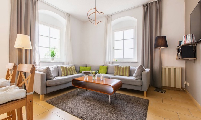 Pirna Apartment | 'Sonnenstein Castle' above the roofs of Pirna with a breathtaking view!
