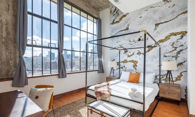 West Poplar Apartment | Sosuite | 2BR Penthouse w W/D, Gym, On-Site Bar