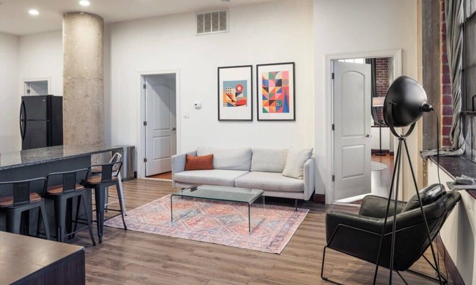 West Poplar Apartment | Sosuite | 3BR Apt w Balcony, W/D, Gym, On-Site Bar