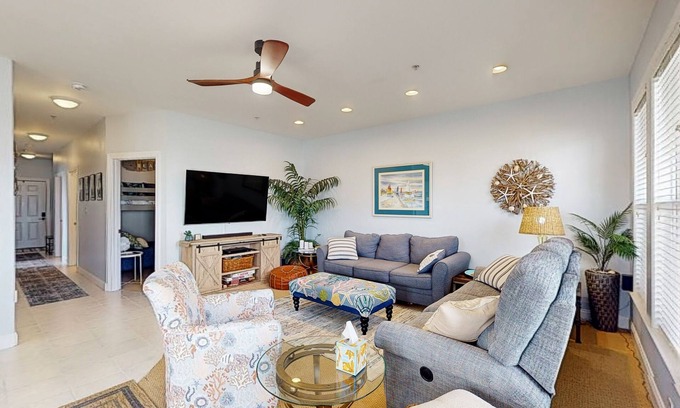 Indian Beach Condo | Sound side condo with sunset view balcony - close to pool, hot tub, and pier