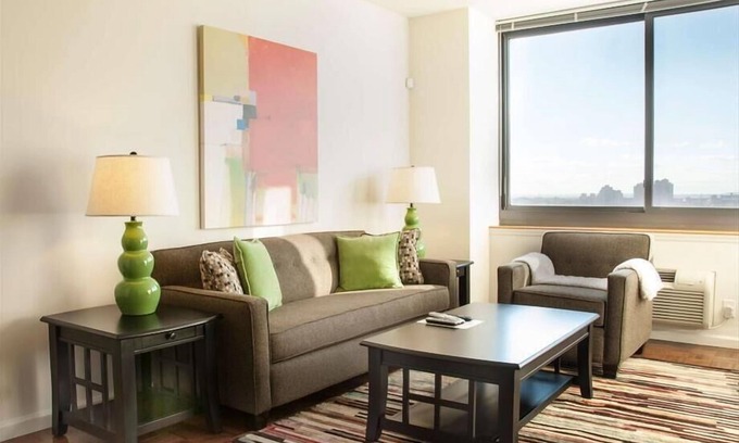 Hudson Exchange Apartment | Spacious 1BR | Gym | steps from PATH | near NYC | by GLS