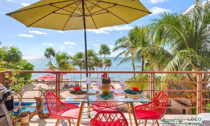 Akumal Condo | Spacious beachfront condo with AC, WiFi, swimming pool!