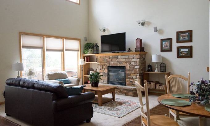 Stanley Hills Condo | Spacious, bright condo w/outdoor hot tub, and amazing views of Estes Valley!