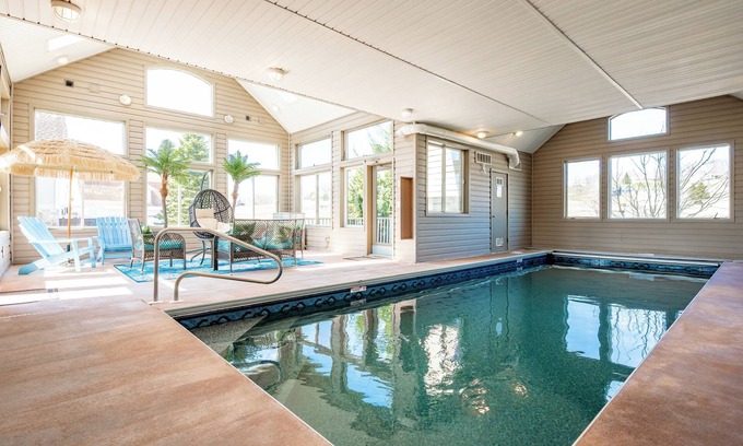 Waterfront Greens House | Spacious Dog Friendly Retreat w/Indoor Pool & Lake Access