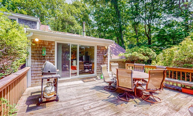 Falmouth Heights House | Spacious home near the beach with deck, W/D, AC, & central location