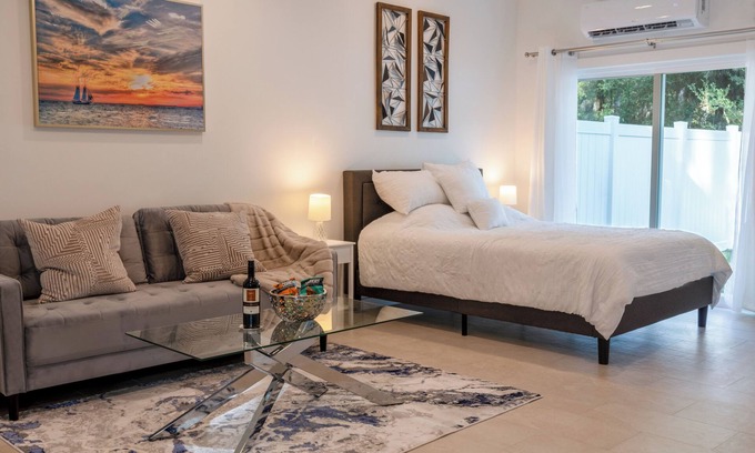 Naples Apartment | Spacious Modern 1B Studio w Patio, W&D