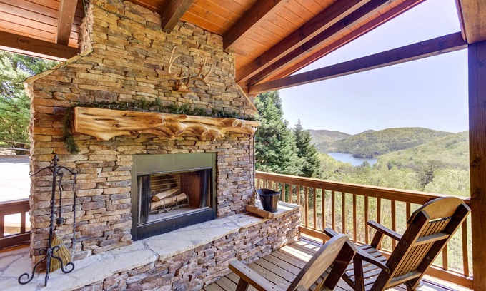 Necowa Cove Cabin | Spacious, mountain home w/a private hot tub, game room, & outdoor seating areas