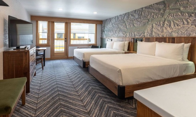 Banff Apartment | Spacious Room | Gas Fireplace + Balcony | EV Chrgr