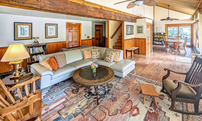 Gilford House | Spacious, two-story home with a hot tub, washer/dryer, & mountain views
