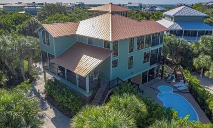 North Captiva House | Spectacular Sunsets. Private multilevel designer home with heated pool and spa
