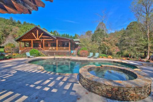 Cherry Log House | Stanley Creek Lodge - Private Pool and Fishing - Heated Private Pool, Spacious Rooms, Scenic Views, Creekside Firepit, Trout Str