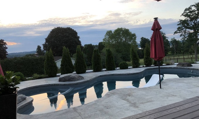 Skaneateles House | Stay in your own, private resort. 4 br with heated pool, hot tub and lake views!