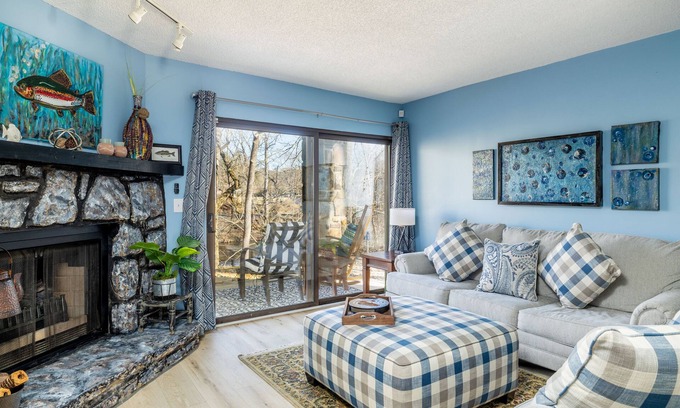 Townsend Condo | Step from the patio into the Little River. Walking distance to AWESOME!