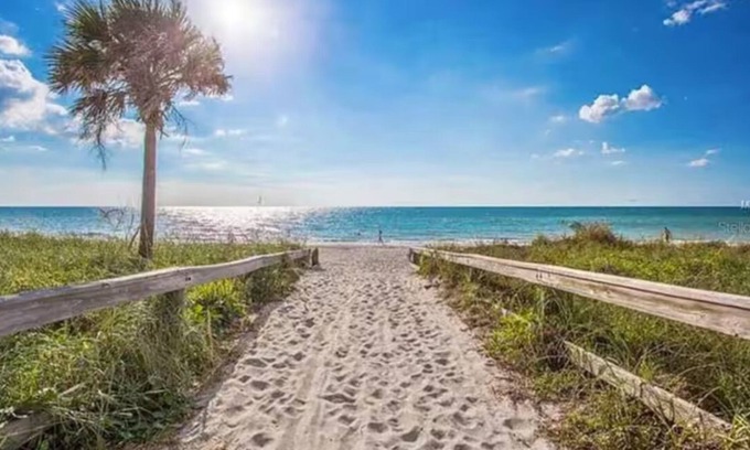 Belleair Shore House | Step into the clean white Sand. Excellent Location. Quiet Neighborhood.