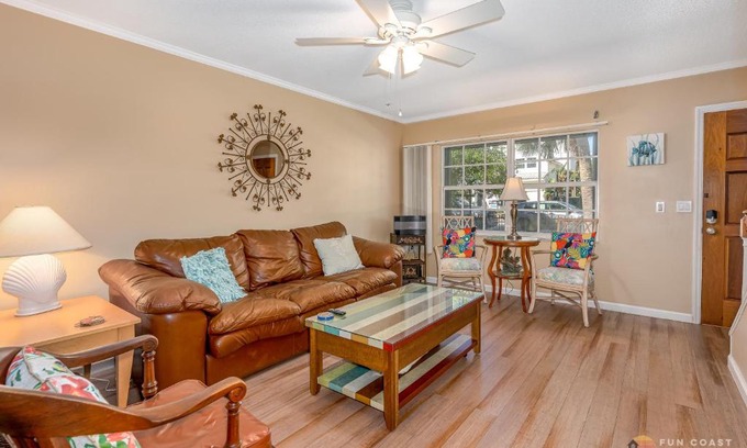 New Smyrna Beach House | STEPS from Flagler Avenue! Charming Home with Private Garage and Full Kitchen!