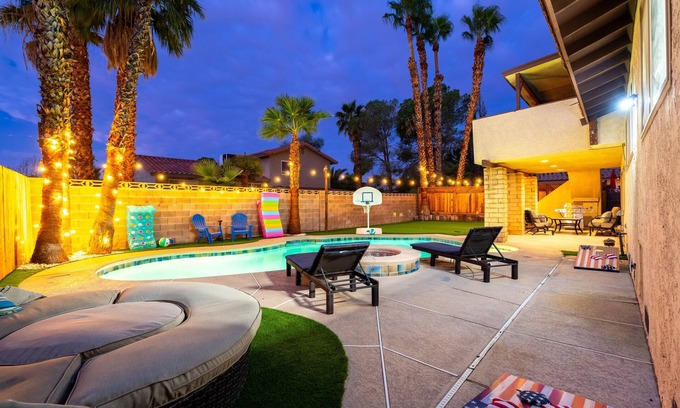 Las Vegas House | Strip-side Villa: Pool, Mini Golf, Casino Games!