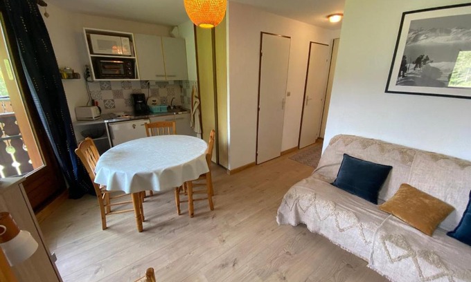 Abondance Apartment | Studio au calme avec balcon, parking couvert et kitchenette équipée! - FR-1-692-90